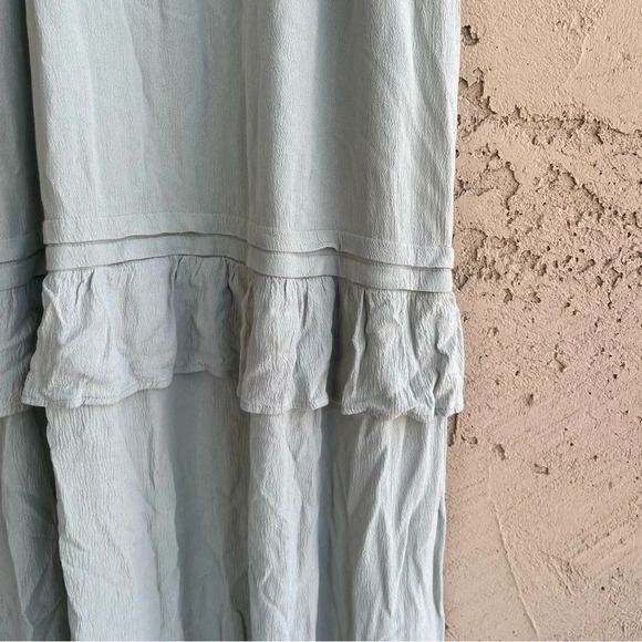 BaeVely Women's Seafoam Green Bohemian Button Tiered Long Maxi Dress Size Small - Picture 5 of 7